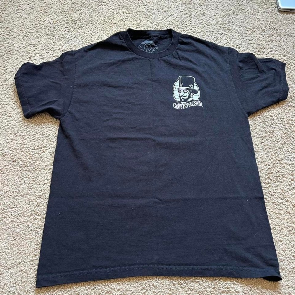 Vintage Black and white Grave Before Shave Bourbon tee
